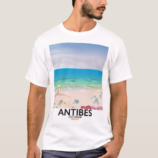 Camiseta Cartel de playa de Antibes Francia