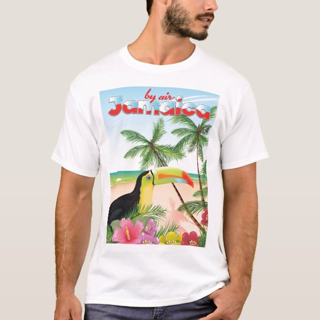 Camiseta Cartel de playa de tucán de Jamaica (Anverso)