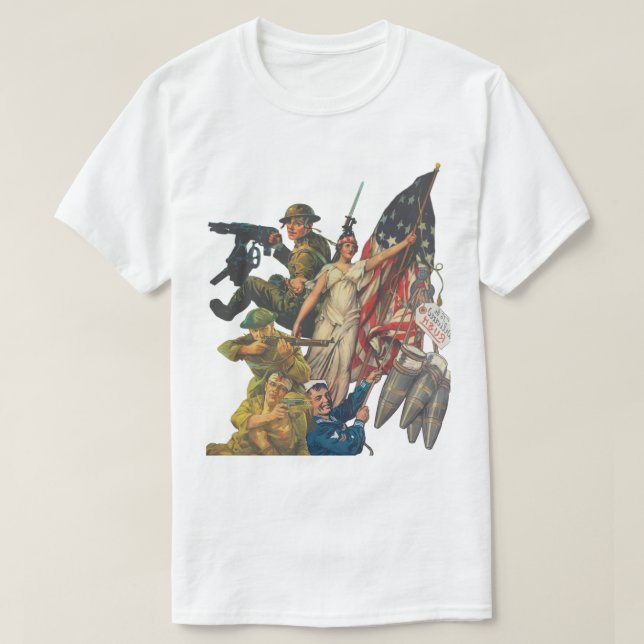 Camiseta Cartel de propaganda estadounidense de la Primera  (Diseño del anverso)