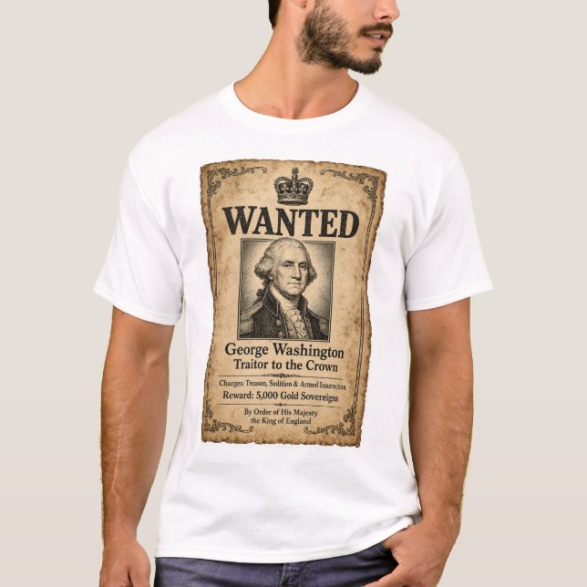 Camiseta Cartel de se busca Washington (Anverso)