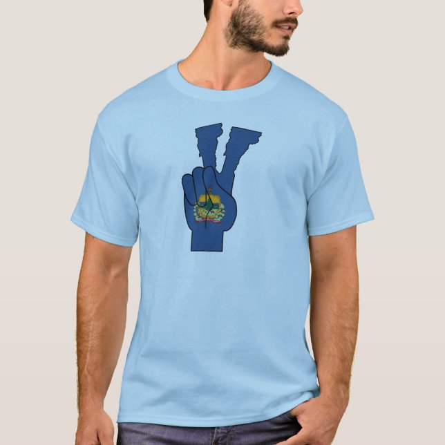 Camiseta Cartel de signo de paz de la bandera de Vermont (Anverso)