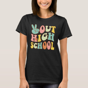 Camiseta Cartel de signo de paz de último día de escuela se