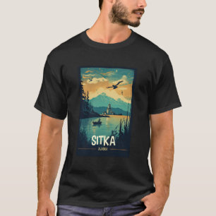 Camiseta Cartel de Sitka Alaska Retro Travel