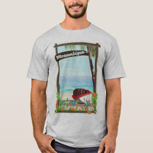 Camiseta Cartel de vacaciones de barco pesquero de Mozambiq
