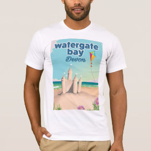 Camiseta cartel de vacaciones de castillo de arena de water