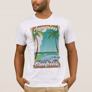 Camiseta Cartel de vacaciones en la playa Bluefields, Jamai