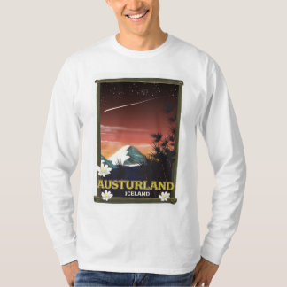 Camiseta cartel de viaje a Austurland Islandia Islandia