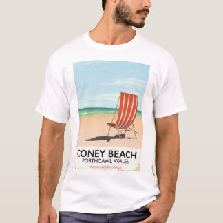 Camiseta Cartel de viaje a Coney Beach Porthcawl Gales