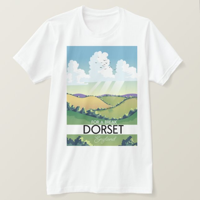 Camiseta Cartel de viaje a Dorset Inglaterra (Anverso del diseño)