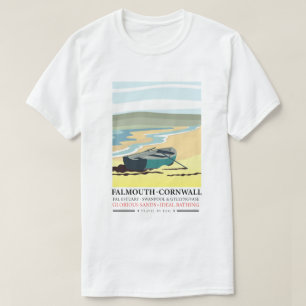Camiseta Cartel de viaje a Falmouth Cornwall