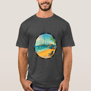 Camiseta Cartel de viaje a Galveston Beach Texas Arte de pa
