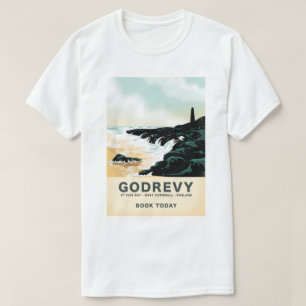 Camiseta Cartel de viaje a Godrevy St Ives Bay, Cornualles