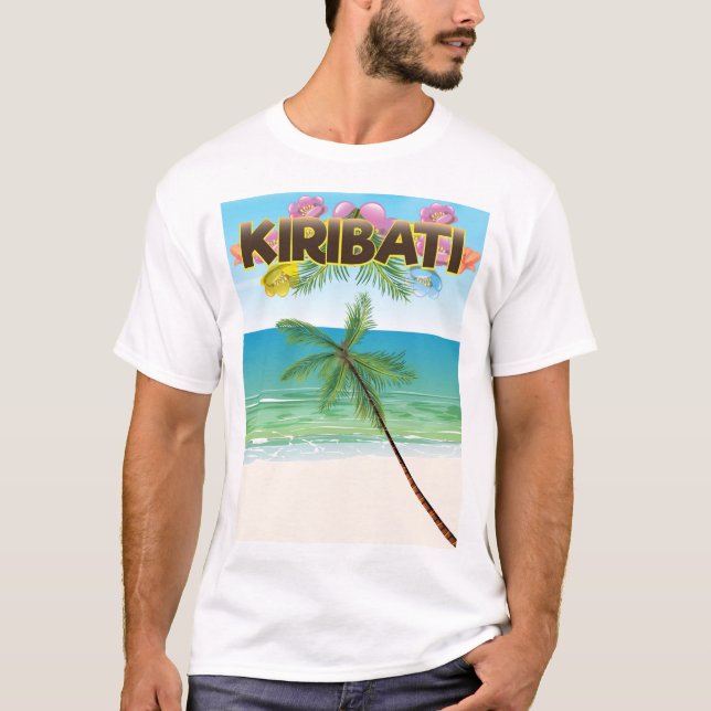 Camiseta cartel de viaje a la isla de Kiribati (Anverso)