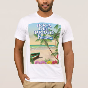 Camiseta Cartel de viaje a la playa Boca del Drago Panamá