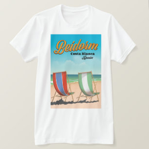 Camiseta cartel de viaje a la playa de Benidorm