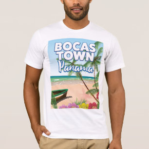 Camiseta Cartel de viaje a la playa de Bocas Town Panamá