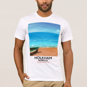 Camiseta Cartel de viaje a la playa de Holkham Norfolk