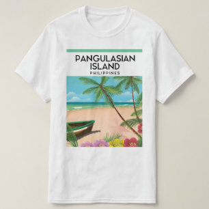 Camiseta cartel de viaje a la playa de la isla de Pangulasi