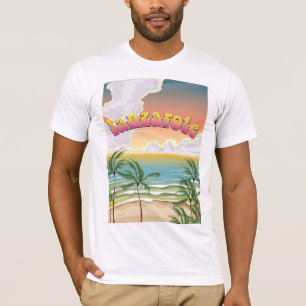Camiseta cartel de viaje a la playa de Lanzarote