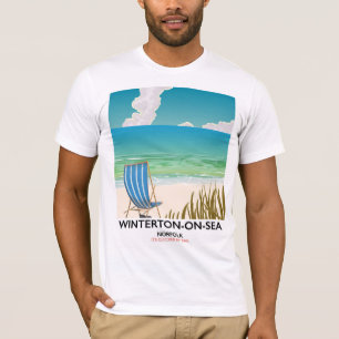 Camiseta Cartel de viaje a la playa de Winterton-on-Sea Nor