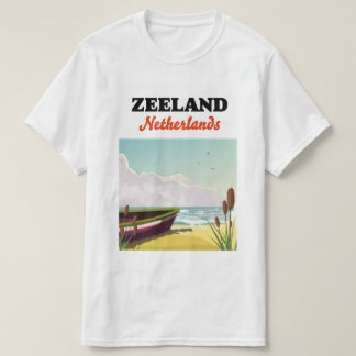 Camiseta cartel de viaje a la playa de Zelanda Países Bajos