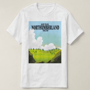 Camiseta cartel de viaje a Northumberland inglaterra