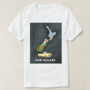 Camiseta Cartel de viaje a Nueva Zelanda