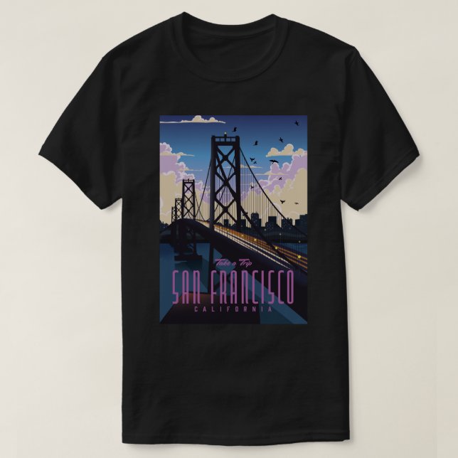 Camiseta Cartel de viaje a San Francisco (Diseño del anverso)