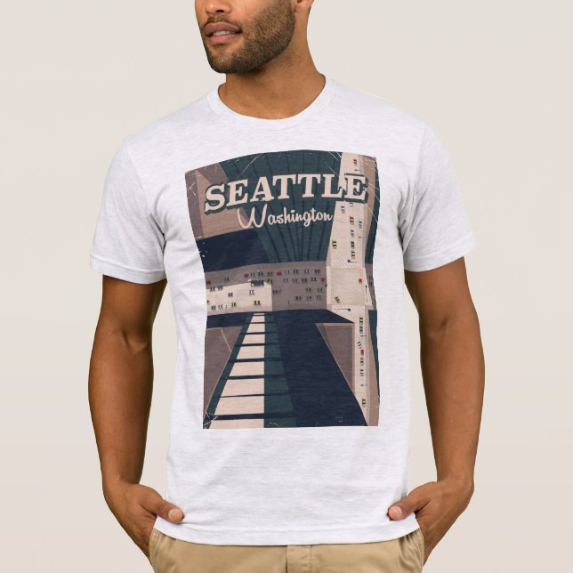 Camiseta Cartel de viaje a Seattle, estado de Washington (Anverso)
