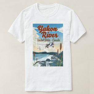 Camiseta cartel de viaje al río Yukon EE. UU. Canadá