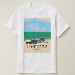 Camiseta Cartel de viaje antiguo de Lyme Regis, dorset.