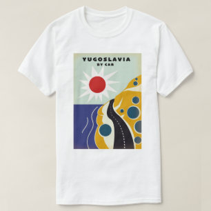 Camiseta Cartel de viaje antiguo de Yugoslavia en coche