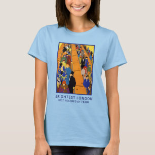 Camiseta Cartel de viaje Art Déco británico de 1924 de Hora
