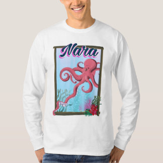 Camiseta Cartel de viaje de calamar de Nara Japón