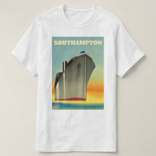 Camiseta cartel de viaje de cruceros de Southampton