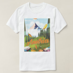 Camiseta cartel de viaje de dibujos animados austriaco