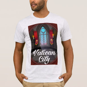 Camiseta cartel de viaje de dibujos animados de la ciudad d