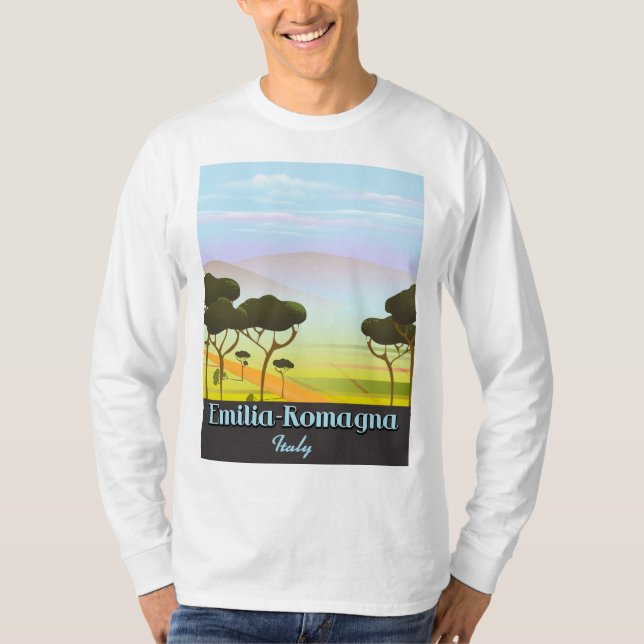 Camiseta cartel de viaje de Emilia-Romaña Italia (Anverso)