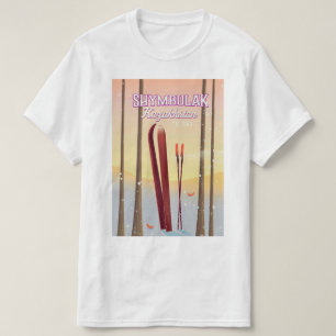 Camiseta Cartel de viaje de esquí Shymbulak Kazajistán