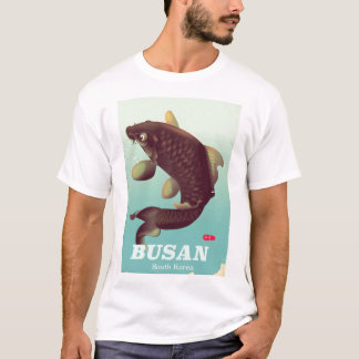 Camiseta Cartel de viaje de estilo vintage de Busan Corea d