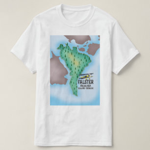 Camiseta Cartel de viaje de Falster Island Dinamarca.
