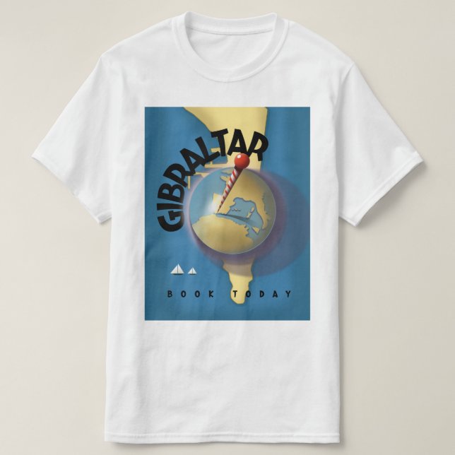 Camiseta Cartel de viaje de Gibraltar (Diseño del anverso)