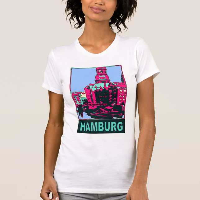 Camiseta Cartel de viaje de Hamburgo (Anverso)