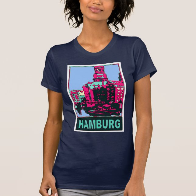 Camiseta Cartel de viaje de Hamburgo (Anverso)