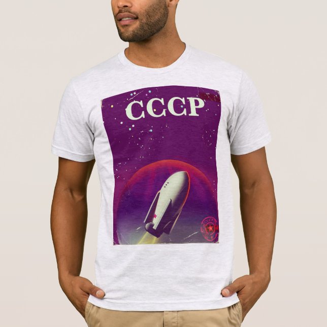 Camiseta Cartel de viaje de la carrera espacial soviética d (Anverso)