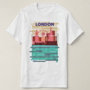 Camiseta Cartel de viaje de la silueta de Londres.