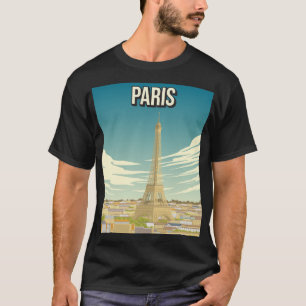 Camiseta Cartel de viaje de la Vieja París - Torre Eiffel -