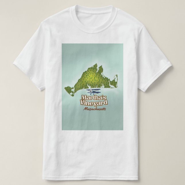 Camiseta Cartel de viaje de los viñedos de Martha en Massac (Diseño del anverso)