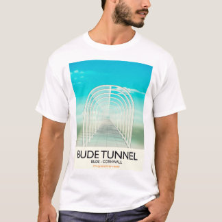 Camiseta Cartel de viaje de parodia del túnel de Bude, Corn