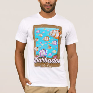 Camiseta Cartel de viaje de peces tropicales de Barbados